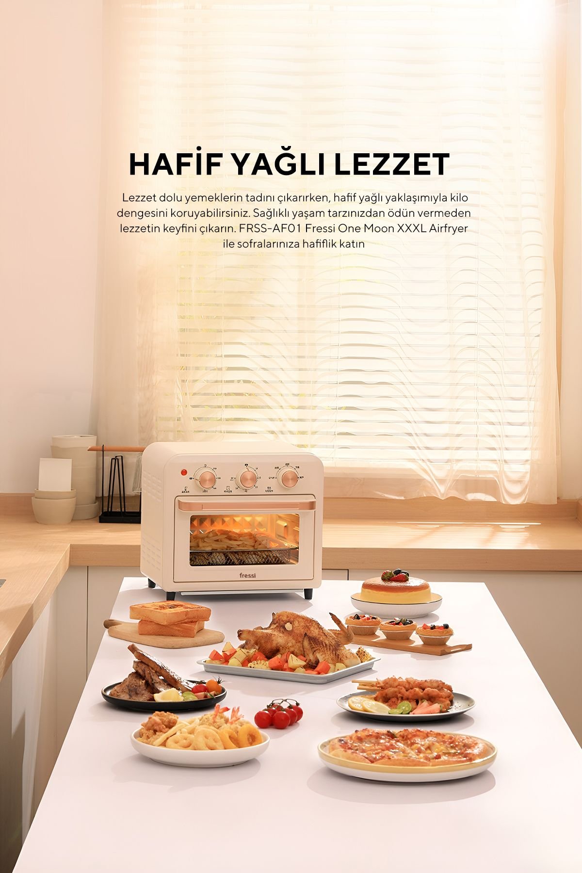 Af-01 Çok Fonksiyonlu Süre Ayarlamalı 13 Litre Xxxl Akıllı Fırın Airfryer